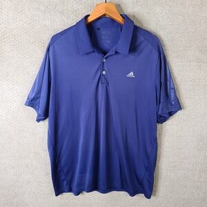 Adidas ClimaCool Shirt Mens XL Blue Performance Golf Polo Short Sleeve Athletic